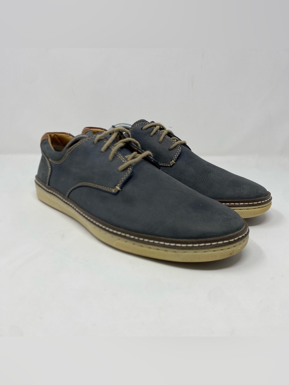 Johnston Murphy McGuffey Plain Toe Shoes Mens 10.5 M Navy Leather J&M